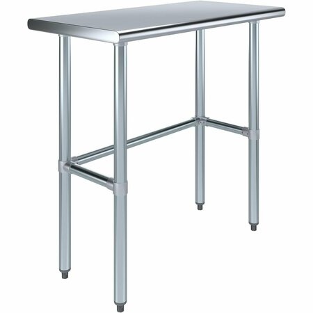 AMGOOD 18 in. x 36 in. Open Base Stainless Steel Metal Table WT-1836-RCB-Z